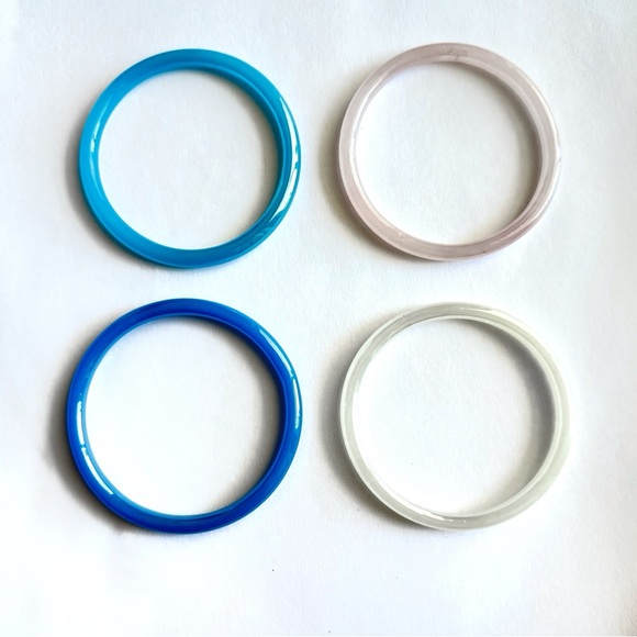 Boutique Glass Bracelet Bangles with Holograph Coating Colorful Set - Picture 3 of 7